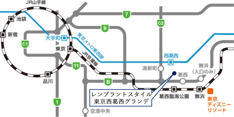 交通アクセス｜【公式】レンブラントスタイル東京西葛西 グランデ